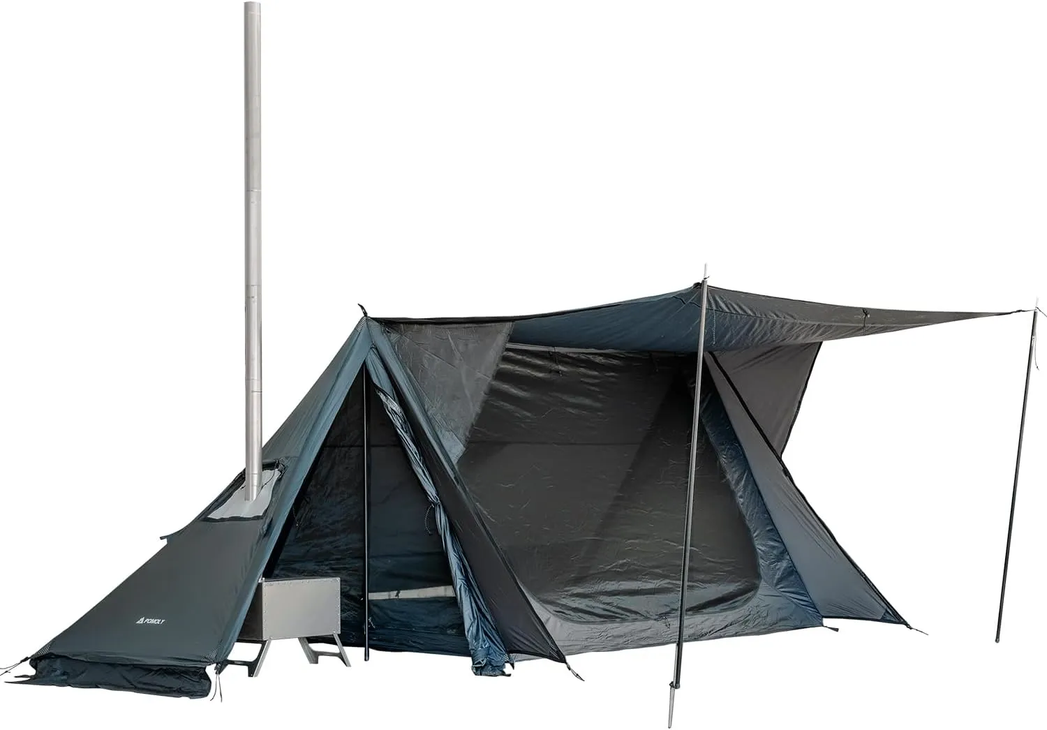 POMOLY Hot Tent Bushcraft Tent, STOVEHUT 20 Ultralight Shelter with 4 Poles for 1-2 Person Camping, Hiking, Backpacking (Blue Grey)