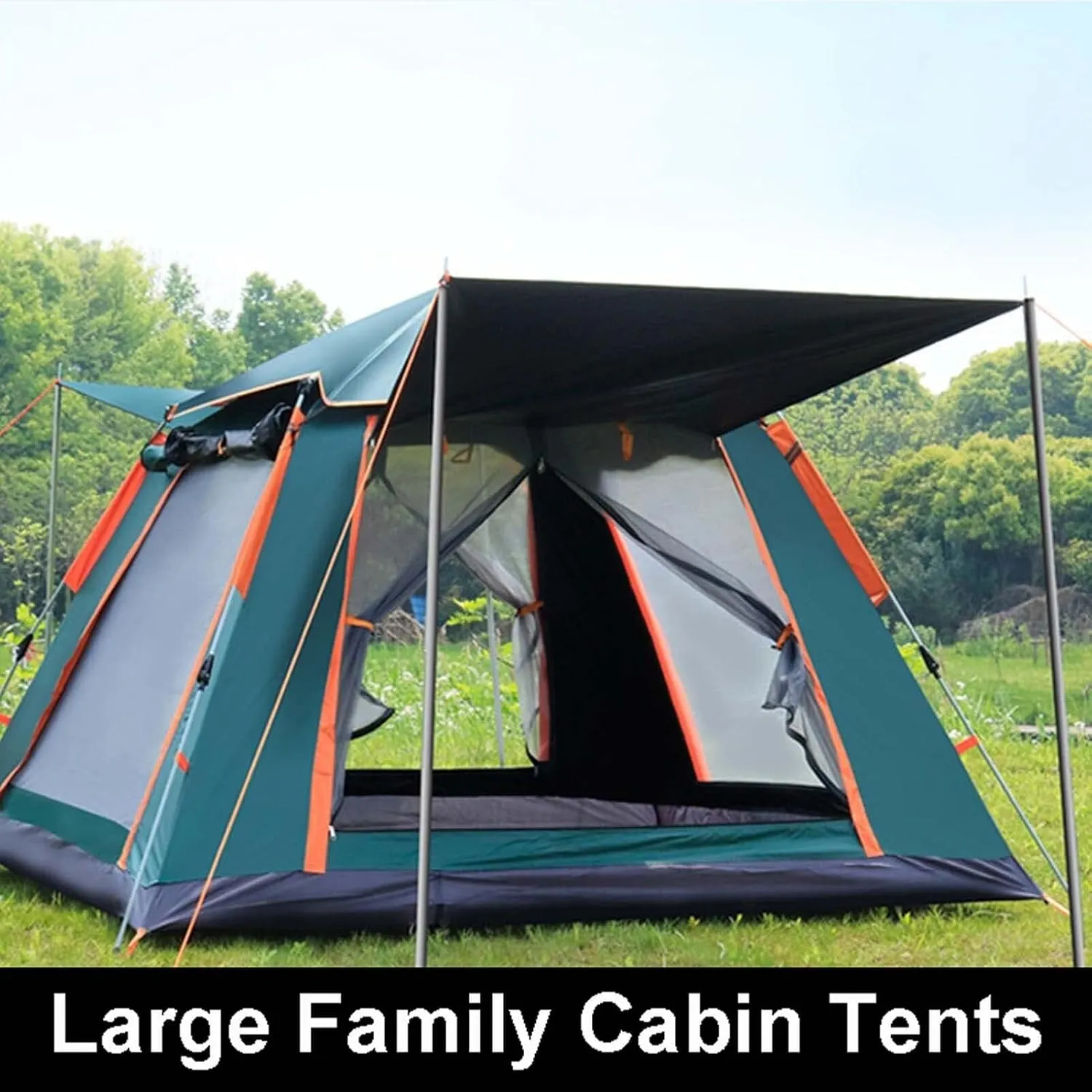 Pop Up Camping Tent 104x104x75 Inch, 2/4/6 Person Dome Tent, Waterproof & Windproof, Easy Setup with Double Layer, Lightweight Outdoor Tent for Backpacking, Hiking & Family Camping