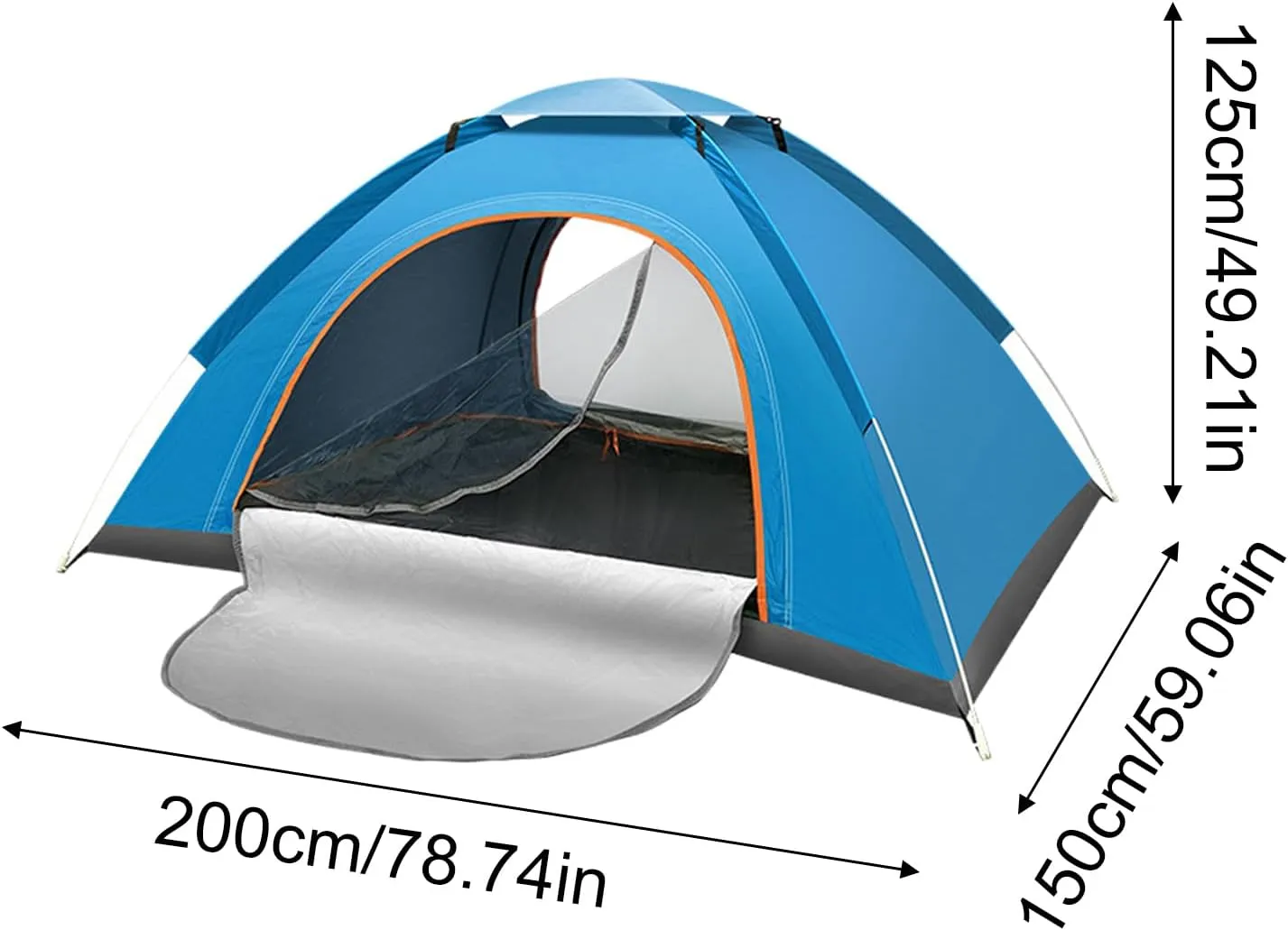 Pop Up Tent, Family Portable Camping Supplies, Waterproof Windproof Sun Shelter, Easy Setup with Carry Bag, 2 Person Cabin, Fishing, Hiking, Travel Accessories 78.74x59.06x49.21in