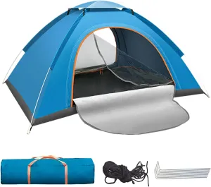 Pop Up Tent, Family Portable Camping Supplies, Waterproof Windproof Sun Shelter, Easy Setup with Carry Bag, 2 Person Cabin, Fishing, Hiking, Travel Accessories 78.74x59.06x49.21in