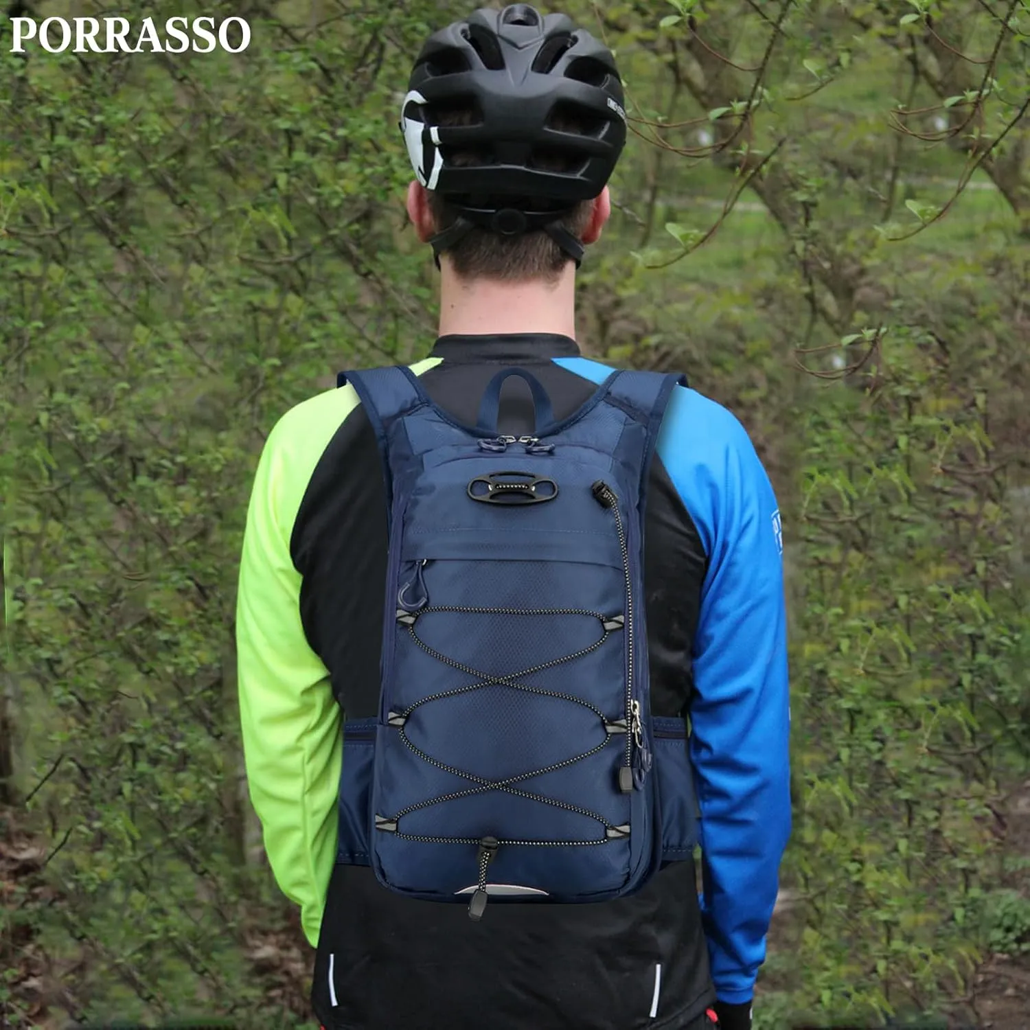 PORRASSO Hiking Backpack 18L Waterproof Daypack Rucksack Lightweight Breathable Backpack for Women Men Trekking Cycling Climbing Outdoor Sports Dark Blue
