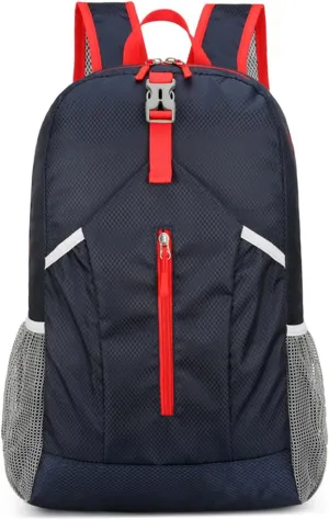 PORRASSO Hiking Backpack Foldable Daypack 21L Rucksack Lightweight Waterproof Backpack for Women Men Trekking Cycling Climbing Outdoor Sports Dark Blue