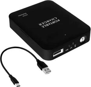 Portable AA Battery Travel Charger Compatible with Amazon Fire HD 8 Plus (2020) PowerBank Emergency with LED Safety Light! (Takes 2 AA Batteries,USB Type-C)