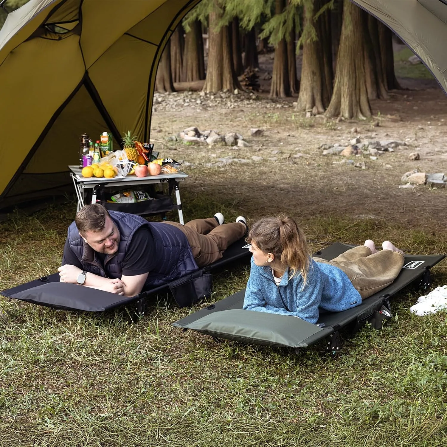 Portable Camping Cot, Sleeping Cots for Adults, Ultralight Backpacking Cot, Compact, Collapsible, Easy Set-Up, Supports 500lbs, Portable Camp Cot for Adults, Camping, Outdoors and Home, Green