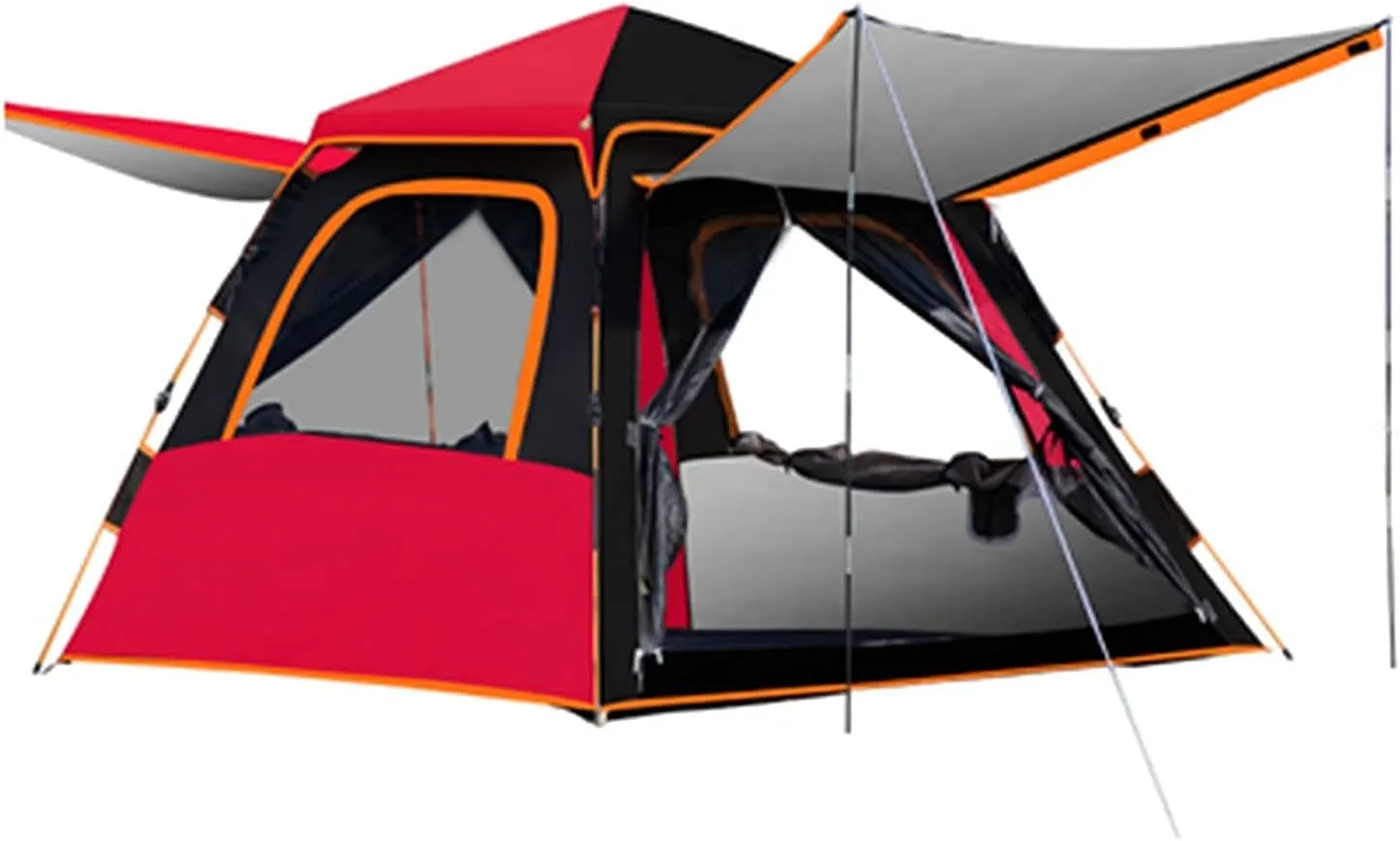 Portable Campitents Shelter Portable with Carry Bag Waterproof Hold 4-5 Persons Instant Setup Pop up Tent with Top Rainfly Doors Mesh Protection for Campihikimountaineering/Red/a