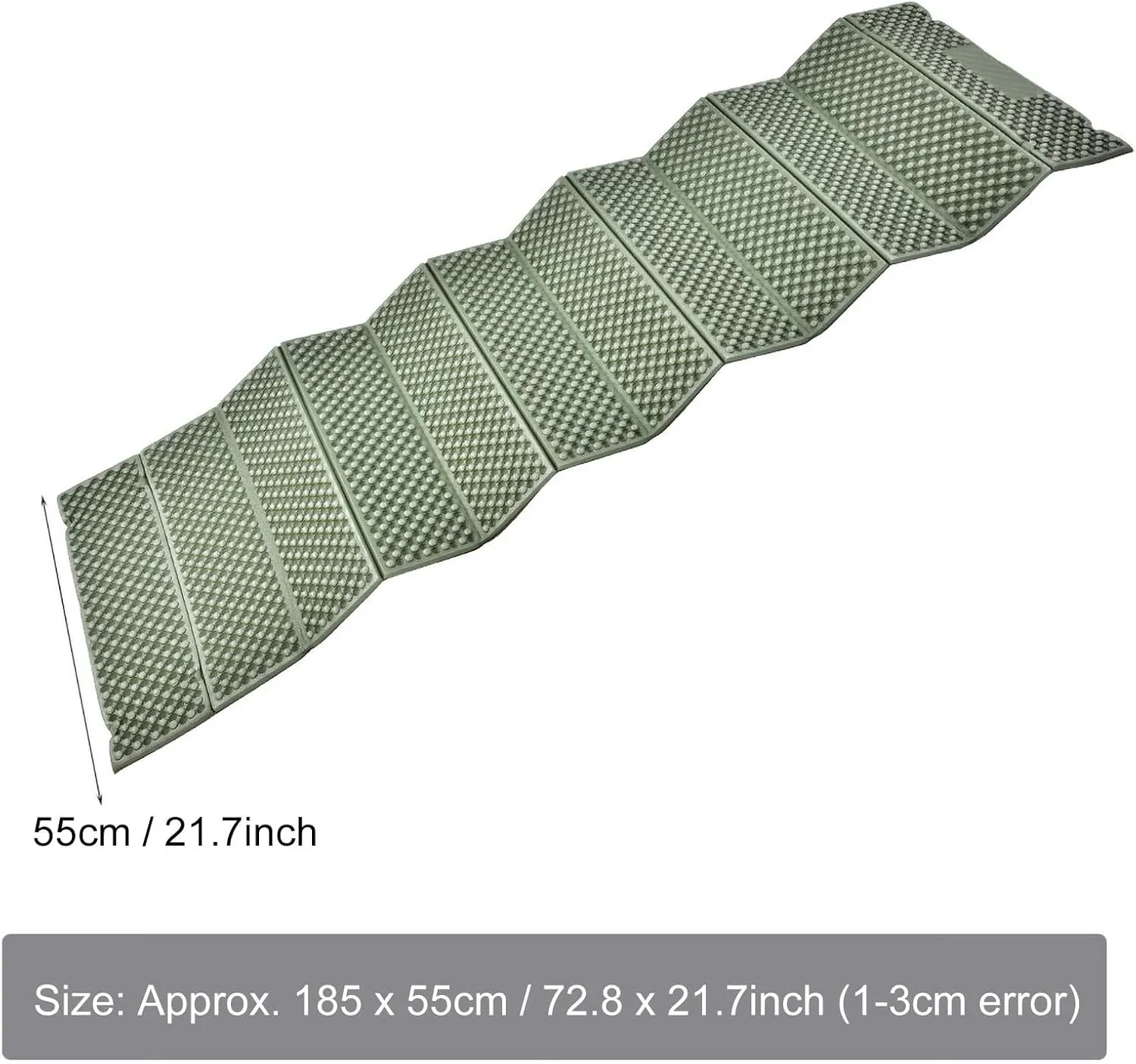 Portable Foam Sleeping Pad, Outdoor Foam Camping Pads, Egg Cell Shape Folding Camping Pad, Beach Tent Sleeping Pad for Sports, Yoga, Camping, Hiking (Dark Green)