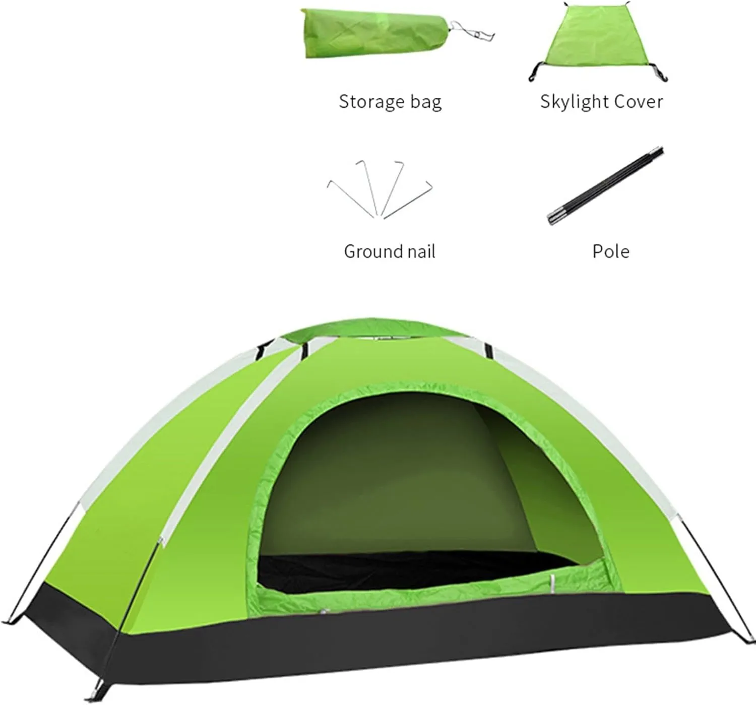 Portable Hiking Tent 1-2 Person, Lightweight Backpacking Shelter with Fiberglass Poles, Oxford Fabric for Outdoor Adventures
