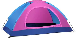 Portable Hiking Tent 1-2 Person, Lightweight Backpacking Shelter with Fiberglass Poles, Oxford Fabric for Outdoor Adventures