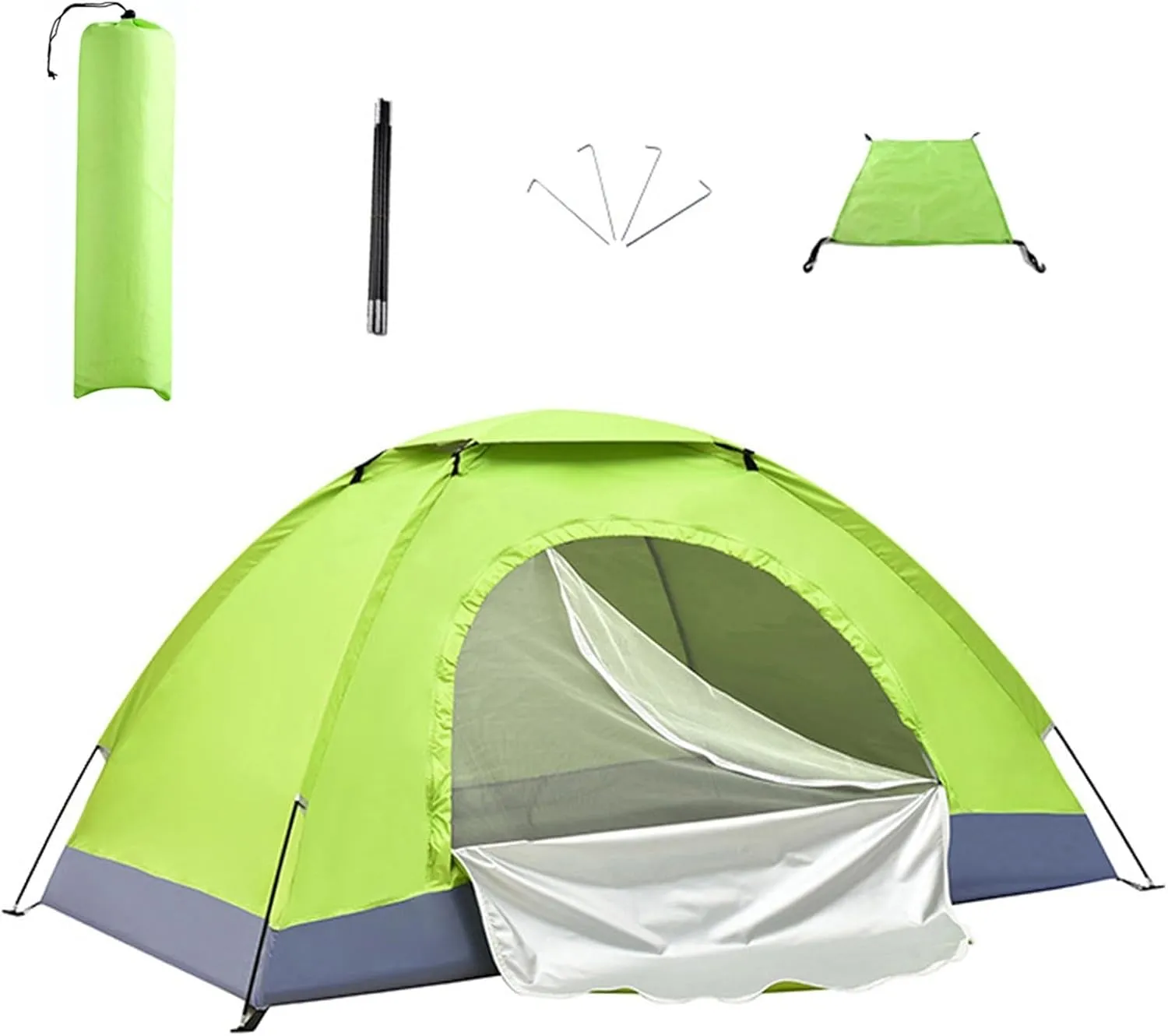 Portable Hiking Tent 1-2 Person, Lightweight Backpacking Shelter with Fiberglass Poles, Oxford Fabric for Outdoor Adventures