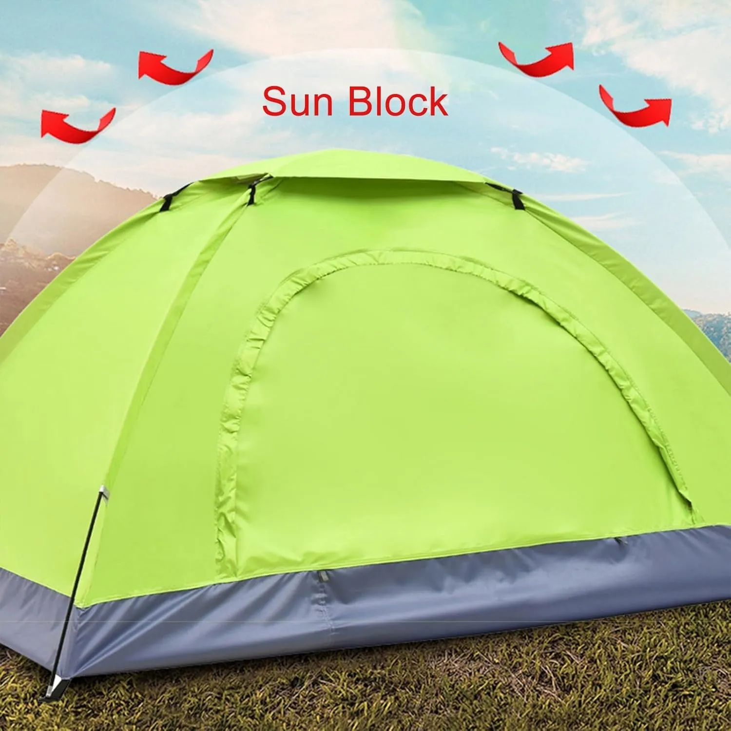 Portable Hiking Tent 1-2 Person, Lightweight Backpacking Shelter with Fiberglass Poles, Oxford Fabric for Outdoor Adventures