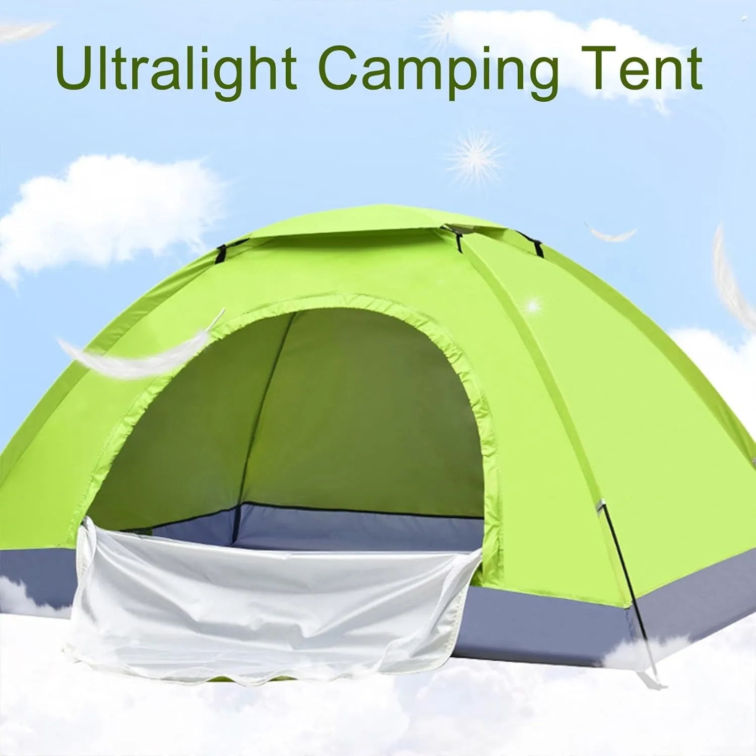 Portable Hiking Tent 1-2 Person, Lightweight Backpacking Shelter with Fiberglass Poles, Oxford Fabric for Outdoor Adventures
