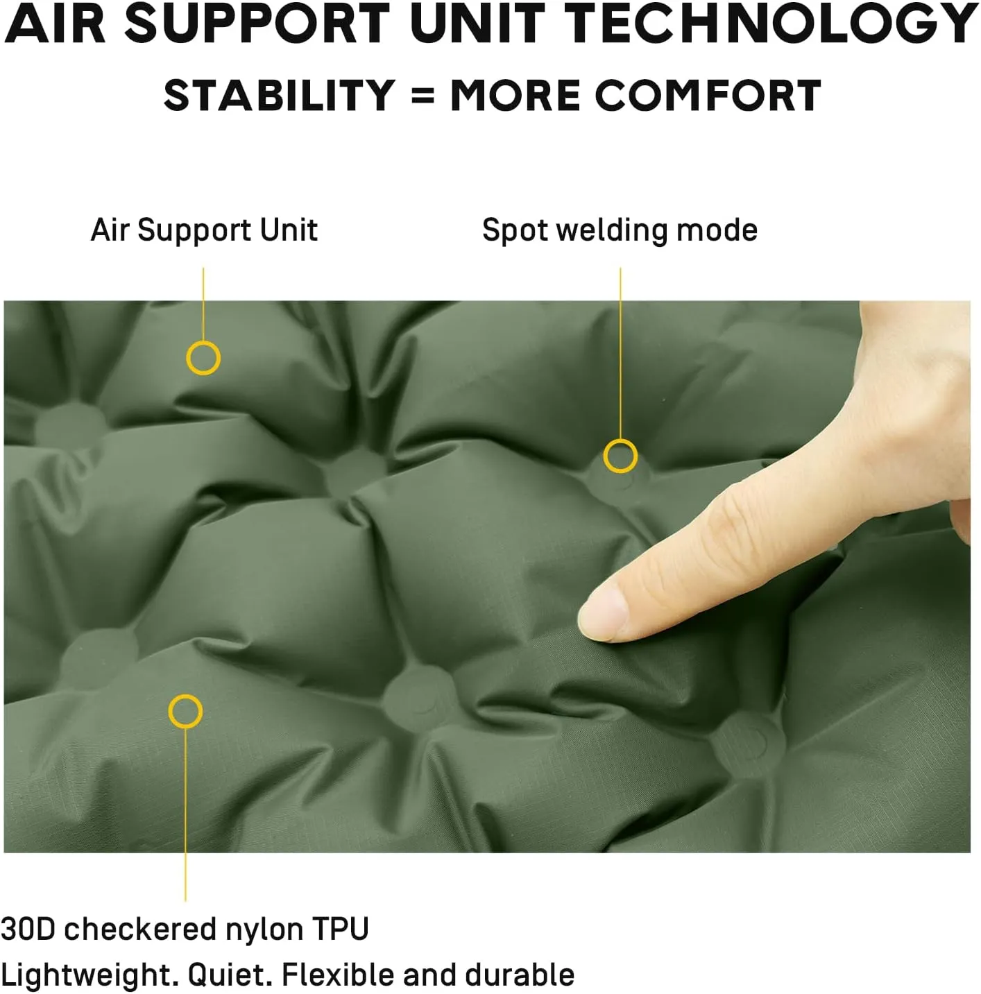 Portable Inflatable Seat Cushion, Lightweight Camping Air Sitting Pad with Storage bag and Repair Cloths, Waterproof Air Bleacher Seat Cushion for Climbing Hiking Office Airplane Car Stadium Seat