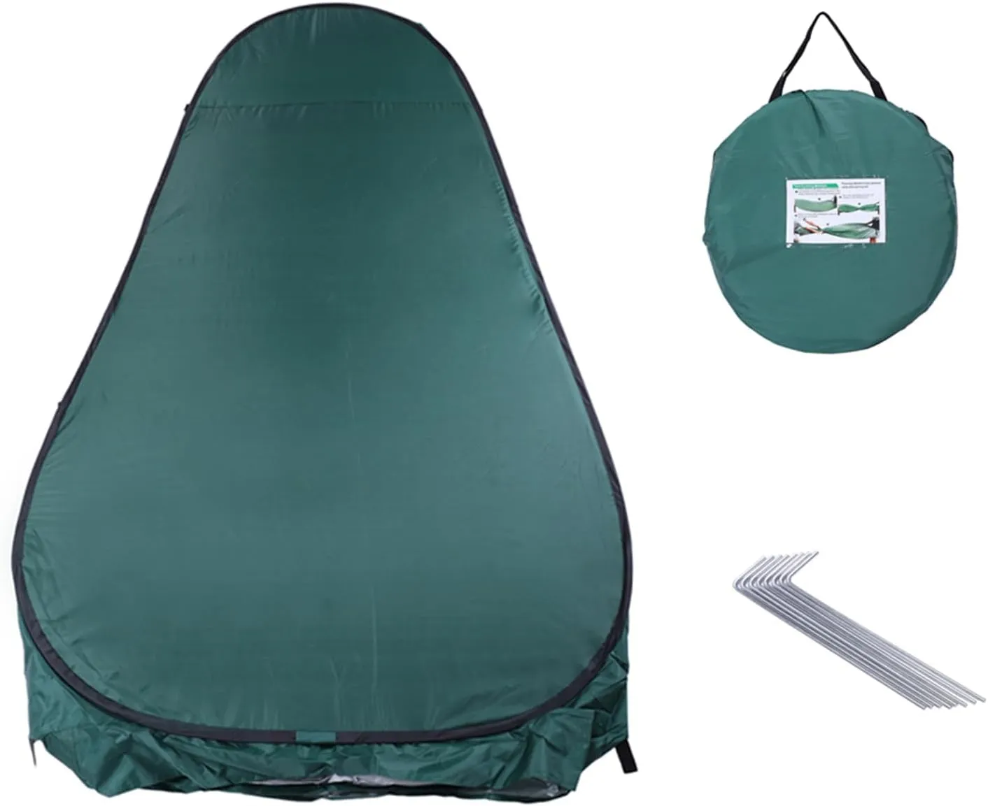 Portable Pop Up Privacy Shower Tent with Screen Window, Foldable Outdoor Camping Bathroom Tent for Adults, Camping Bathroom Toilet Dressing Fitting Room Privacy Shelter Tent for Hiking, Beach,Green