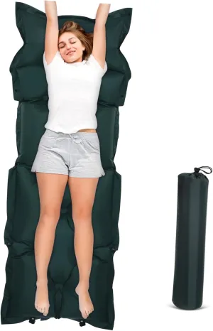 Portable Self Inflating Sleeping Pad for Camping Ultralight Inflatable Mat with Integrated Pillow Skin Friendly Surface for Hiking