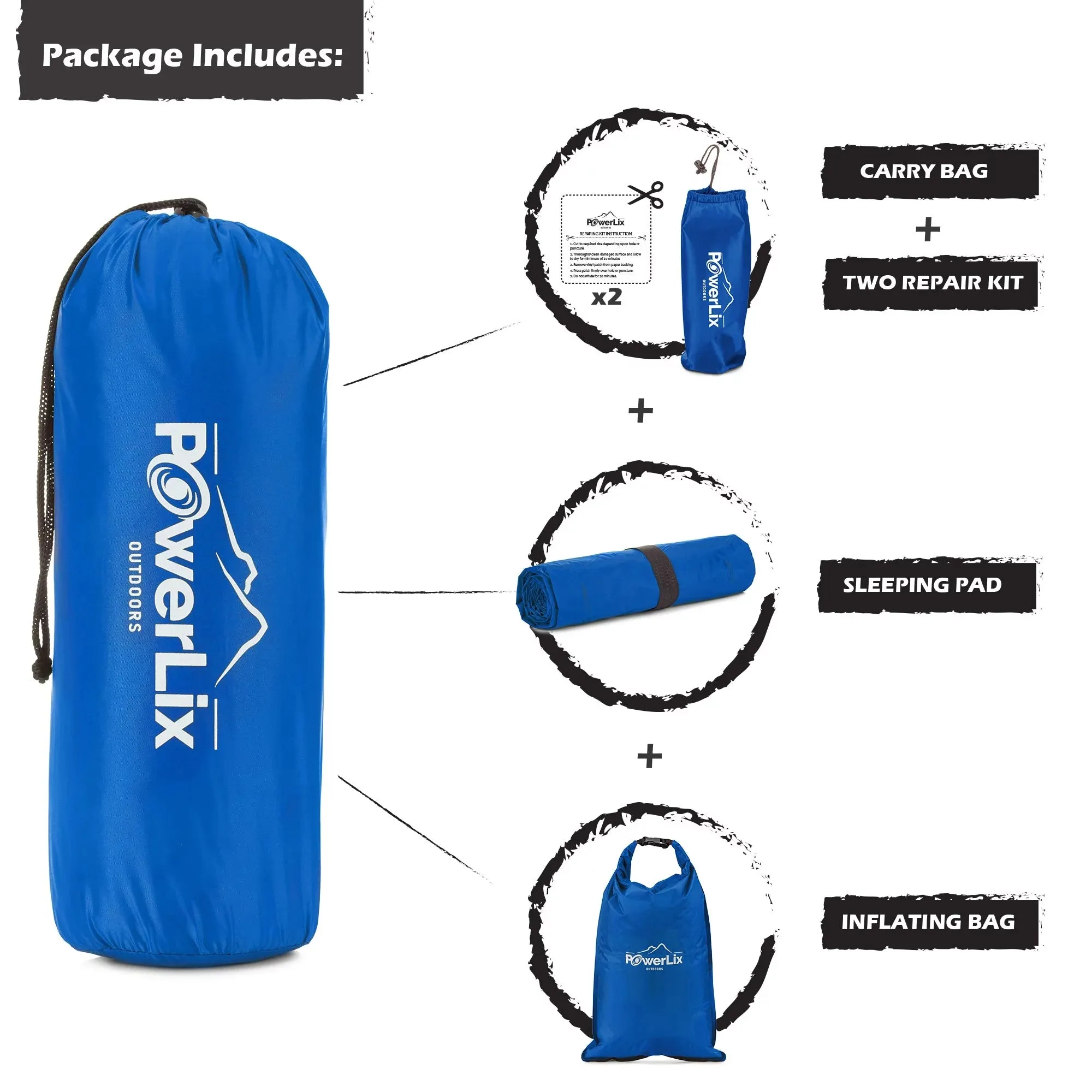PowerLix ultralight inflatable camping sleeping pad