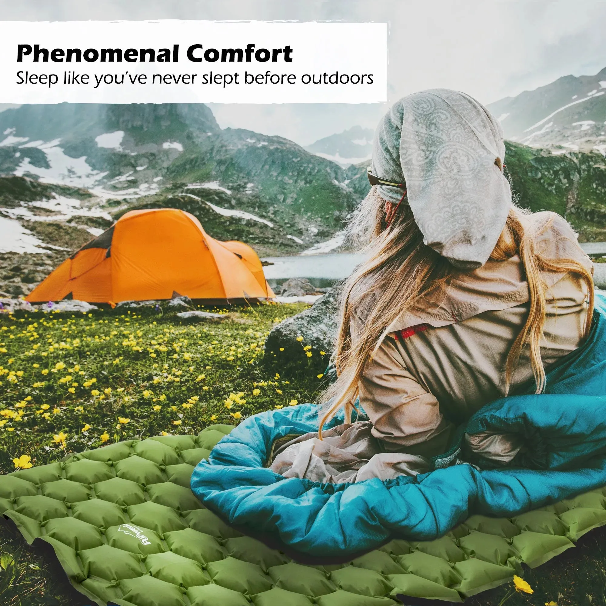 PowerLix ultralight inflatable camping sleeping pad