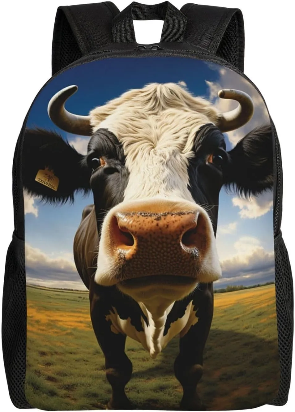 Prairie Cow Travel Backpack Waterproof Lightweight Casual Daypack Classic Cute Laptop Bag For Women Men