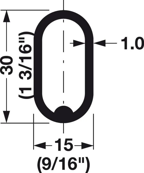 Premium Chrome Oval Closet Rod with End Supports (Chrome, Custom 10" - 92" Inches)