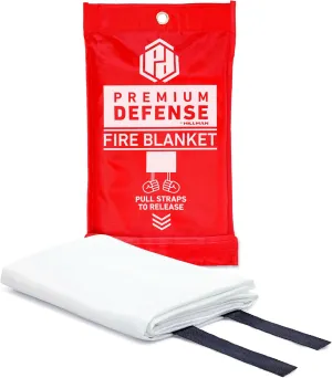 Premium Defense Fire Blanket, Emergency Fire Blanket, Fire Extinguisher, Flame Suppression, Fiberglass