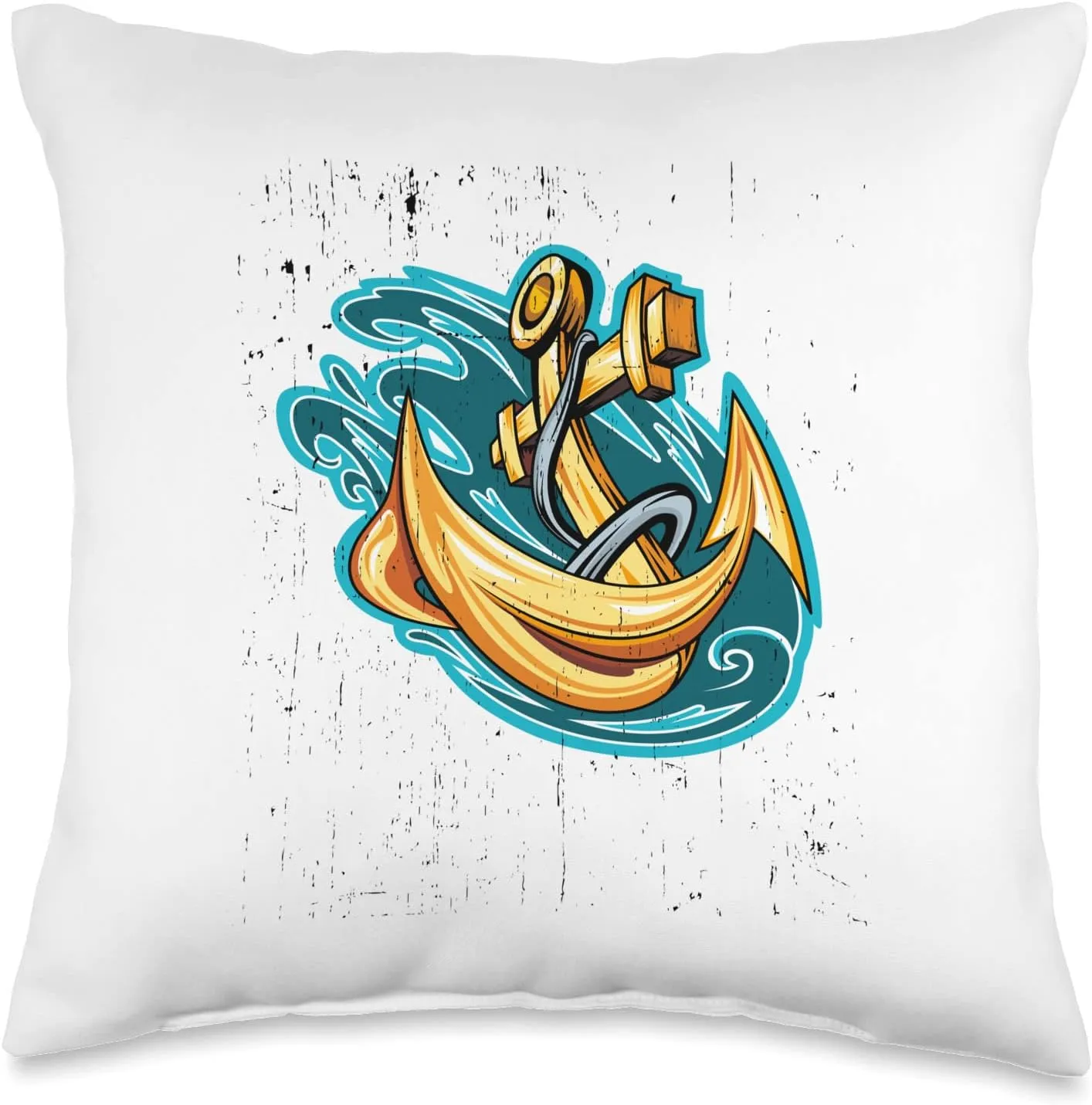 Preppy Nautical Anchor Gifts for Sailors Boaters & Yachting Throw Pillow