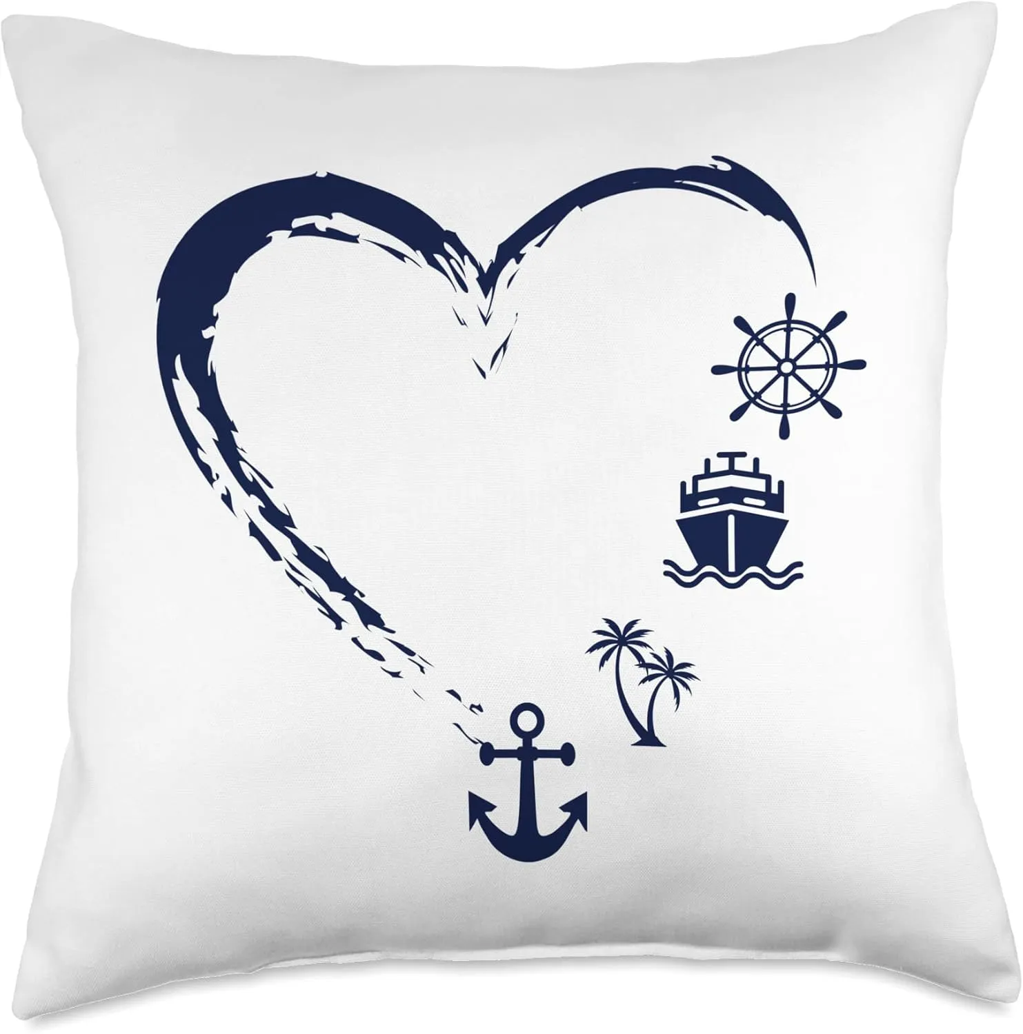 Preppy Nautical Anchor Wear for Sailors Boaters & Yachting Throw Pillow, 18x18, Multicolor