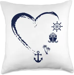 Preppy Nautical Anchor Wear for Sailors Boaters & Yachting Throw Pillow, 18x18, Multicolor