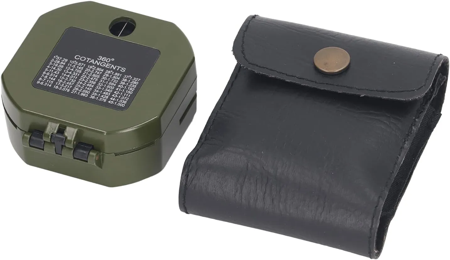 Professional Outdoor Compass with Inclinometer - High Accuracy Navigation Tool with Zinc Alloy Shell and Luminous Dial for Hiking and Survival Situations