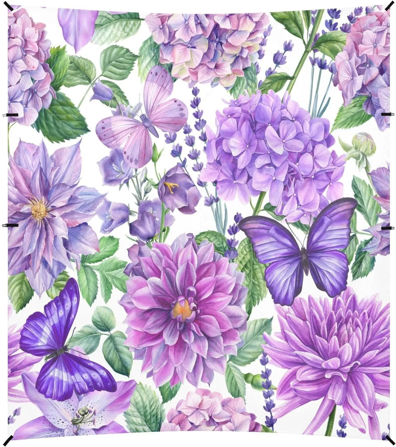 Purple Leaves and Flowers Beach Tent Camping Sun Shelters Portable Outdoor Canopy Sun Shade for Camping Trips Fishing Backyard Fun or Picnics Easy Setup with Carrying Bag