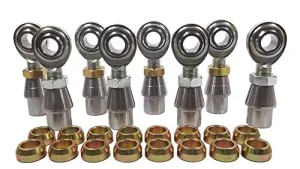QSC 5/8 X 5/8-18 Economy 4-Link Rod End Kit with 5/8 Steel Cone Spacers & Bungs .120 Wall, Rod End, Heim Joint