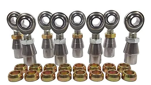 QSC 5/8 X 5/8-18 Economy 4-Link Rod End Kit with 5/8 Steel Cone Spacers & Bungs .120 Wall, Rod End, Heim Joint