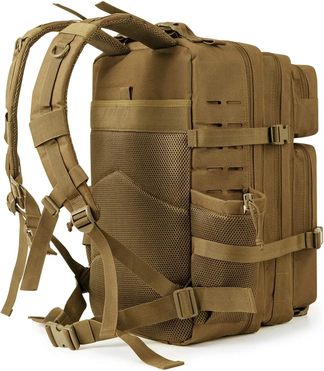 QT&QY 25L/35L/45L Military Tactical Backpack For Men Molle Daypack 3 Day Bug Out Bag Hiking Rucksack With Bottle Holder