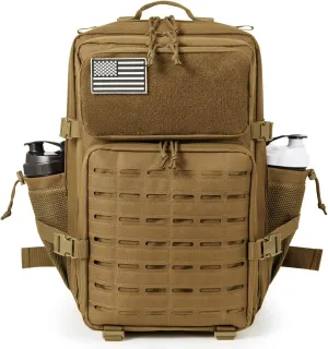 QT&QY 25L/35L/45L Military Tactical Backpack For Men Molle Daypack 3 Day Bug Out Bag Hiking Rucksack With Bottle Holder