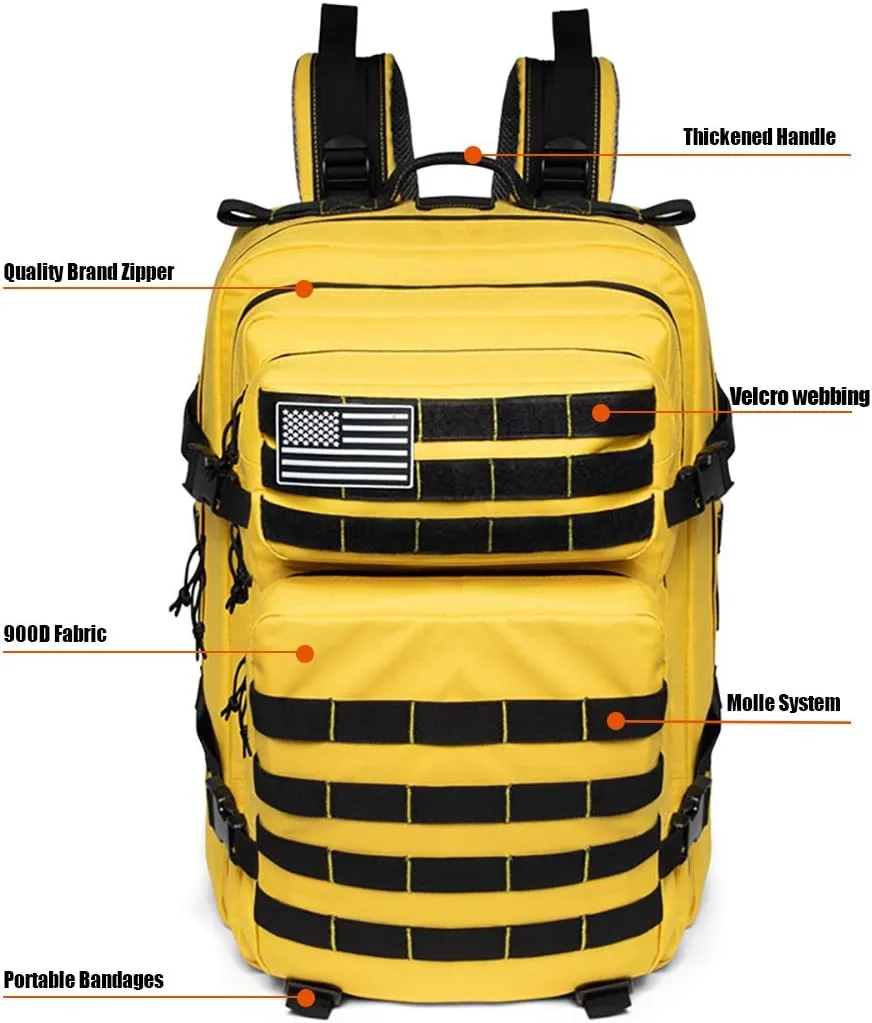 QT&QY 45L Military Tactical Backpacks Molle Army Assault Pack 3 Day Bug Out Bag Hiking Treeking Rucksack…
