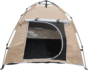 Quick-Set Automatic Tent, Waterproof & UV-Resistant, 2-3 Person Camping Tent for Outdoor Travel & Picnic - Beige, Easy Setup (Khaki)