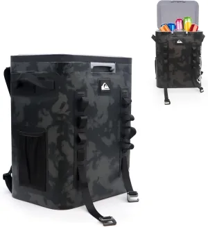 Quiksilver Zipperless Backpack Cooler 30L, Holds 36 Cans, 48 Hour Insulation, Leakproof & Waterproof Design, Heavy Duty TPU, IPX7, Padded Straps, Kangaroo Pockets, Bottle Opener