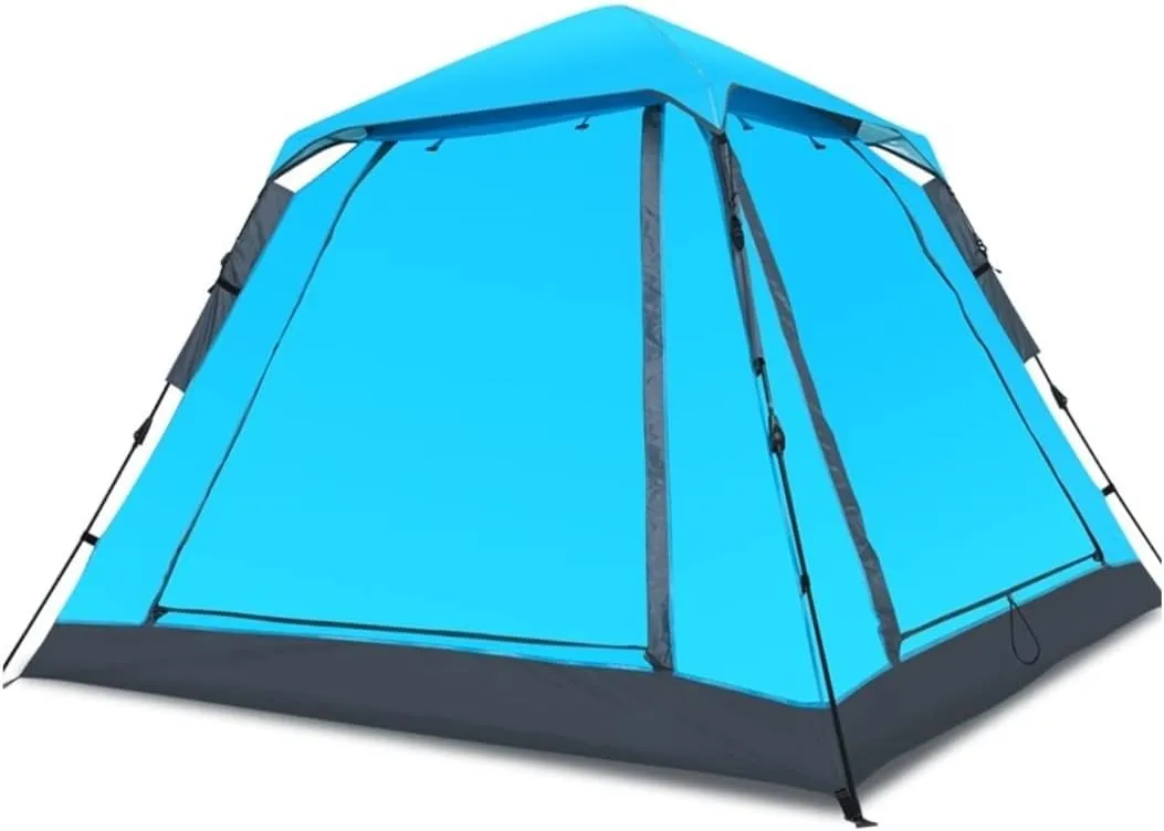 Rainproof UV-Proof Outdoor Tent, Automatic Quick-Opening Camping Tent 3-4 Person Fishing Outdoor Tent Tents for Camping (Blue 210 * 210 * 140cm)