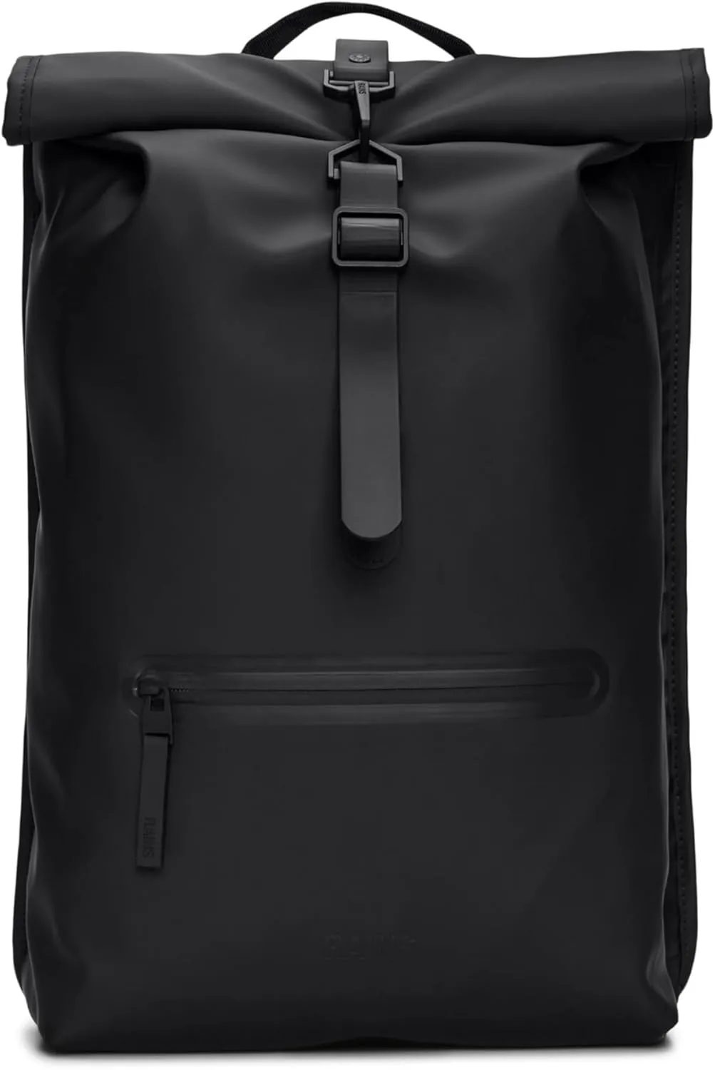 RAINS Rolltop Rucksack -Backpack - Waterproof Backpack for Women and Men - Rucksack for Travel and Work (Black)