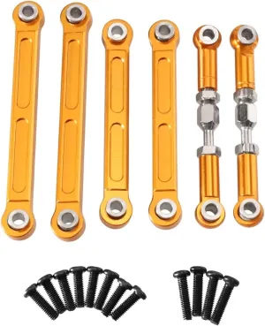 Rc Special Connecting Rod for Wltoys 124008-2705 124010 Metal Rod Steering Adjustable Rod Rc Car Tracked Vehicles Parts and Accessories Upgrades Replacement and Use(Yellow)