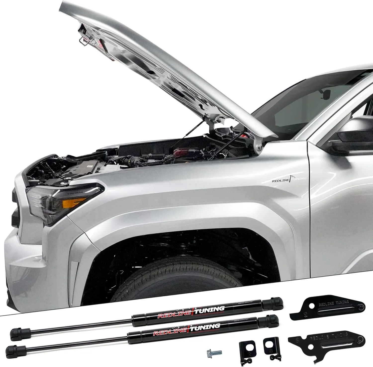 Redline Tuning 21-27022-02 Hood QuickLIFT Plus System Compatible with (Toyota Tacoma 2024 ) & (4Runner 2025 ) No Drilling Required - All Black Components
