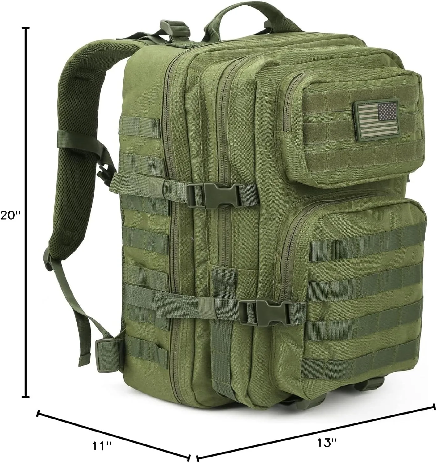 REEBOW GEAR Military Tactical Backpack Large Army 3 Day Assault Pack Molle Bag Boys Backpacks for School Army Green