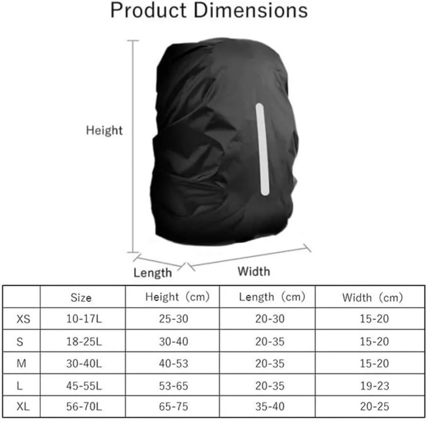 Reflective Waterproof Backpack Rain Cover Outdoor Sport Cycling Night Safety Light Raincover Case Bag Cover for Hiking Camping