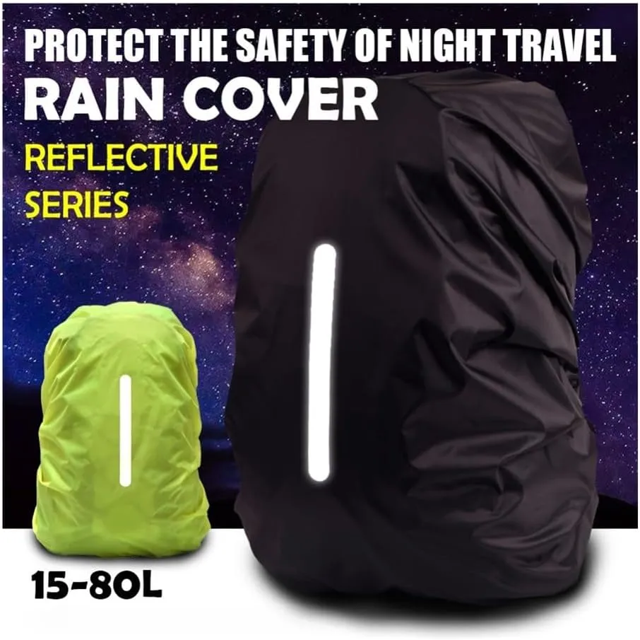 Reflective Waterproof Backpack Rain Cover Outdoor Sport Cycling Night Safety Light Raincover Case Bag Cover for Hiking Camping