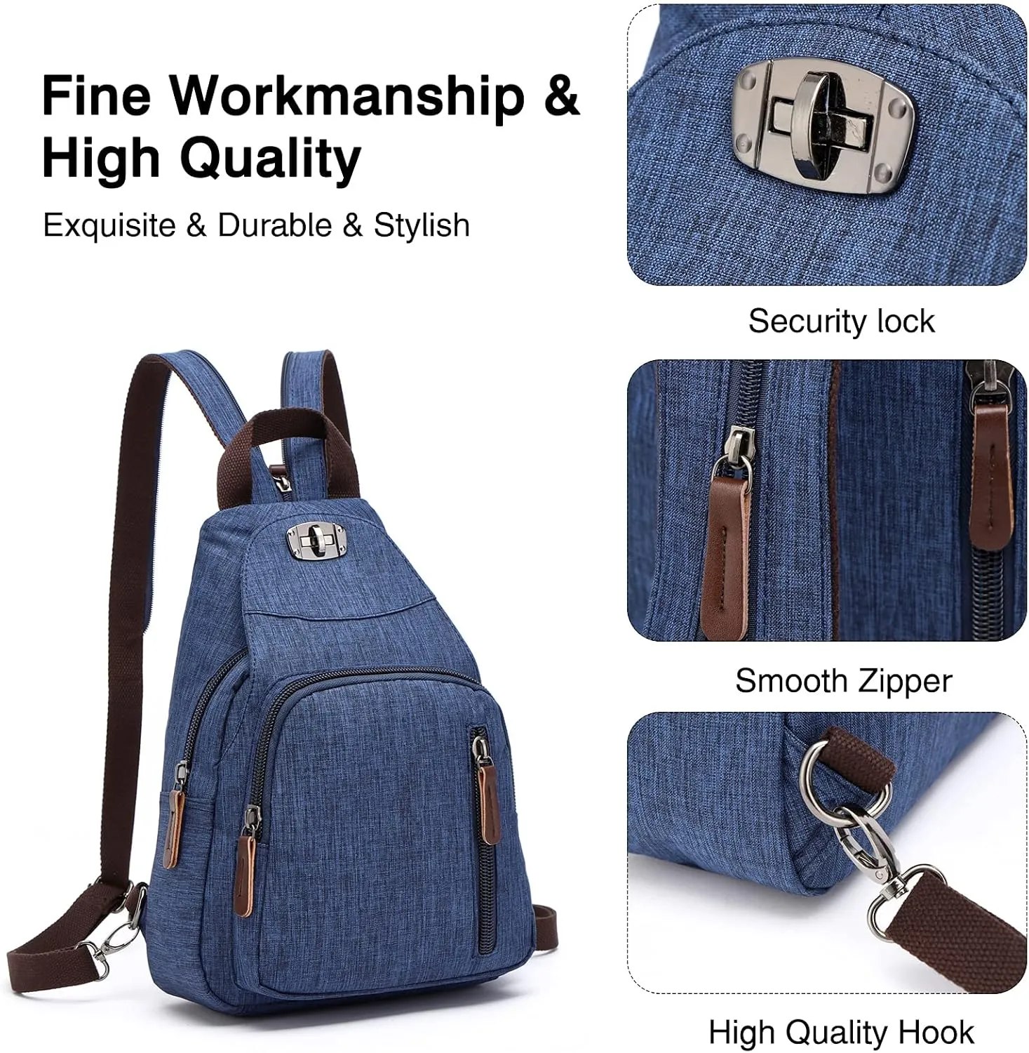 Retro Sling Chest Backpack Multipurpose Crossbody Shoulder Bag