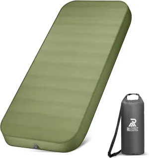 Riextec Self Inflating Sleeping Pad, Camping Mattress with Pump Sack, Memory Foam Camping Pad for Sleeping, 4” Thickness Sleeping Mat for Camping/Travel/Car/Tent, 4 Season Camp Air Mattress,Single