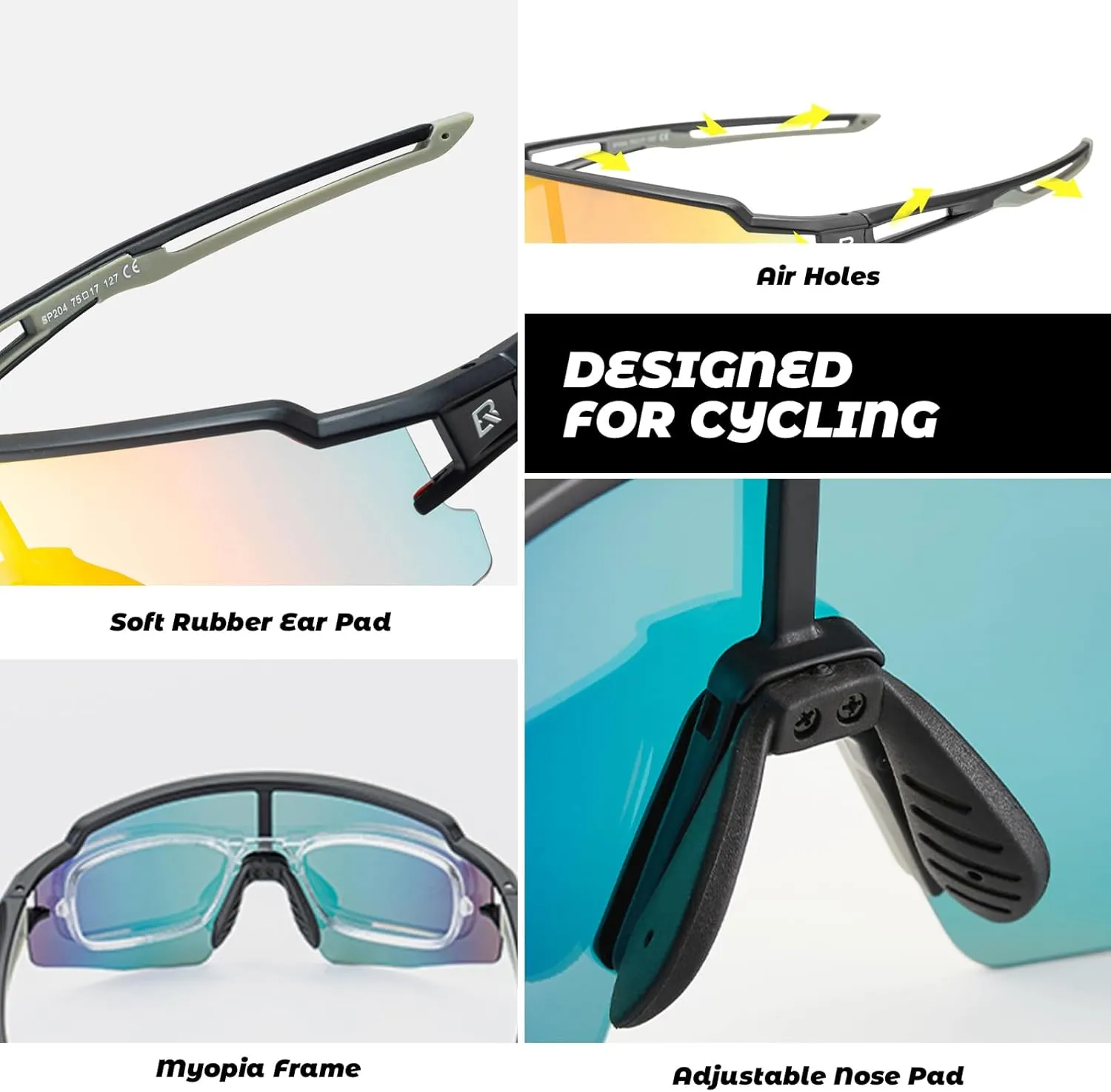 ROCKBROS Photochromic Sports Sunglasses for Men Women Cycling UV Protection
