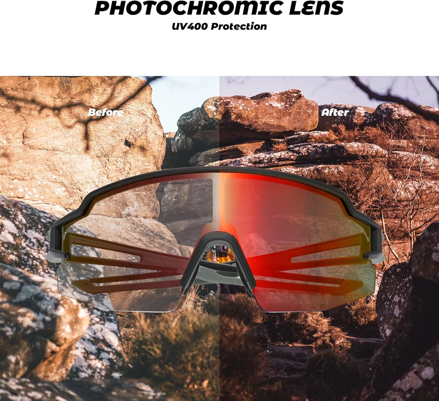ROCKBROS Photochromic Sports Sunglasses for Men Women Cycling UV Protection