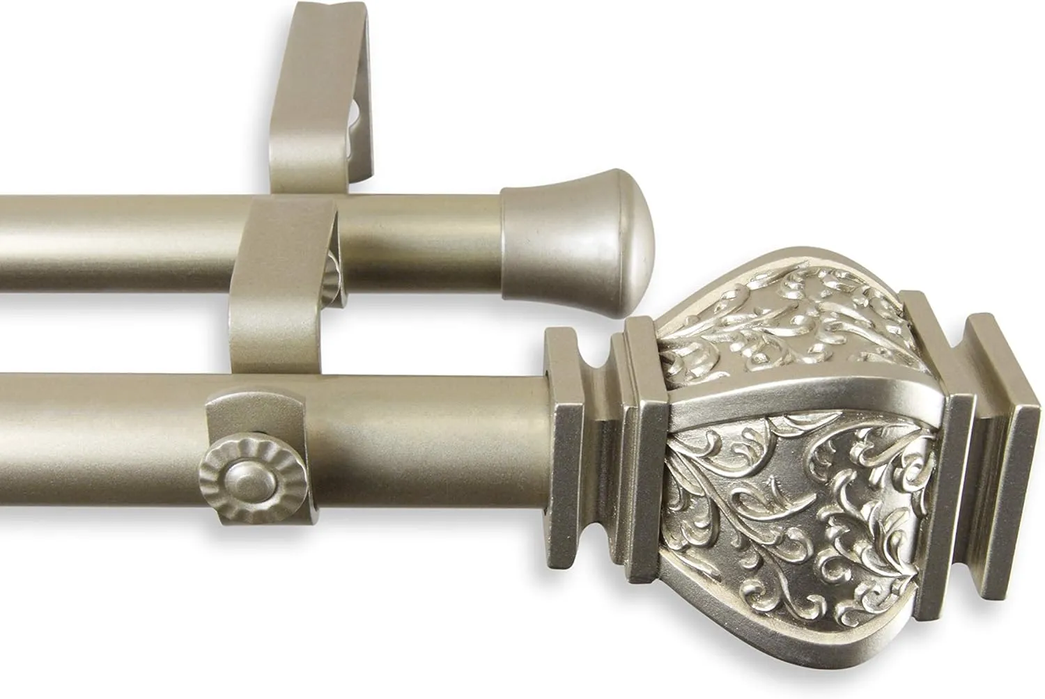 Rod Desyne 1" Jypsiere Double Curtain Rod, 28-48 inch, Light Gold