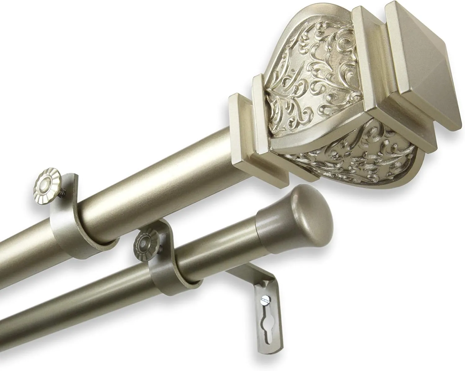 Rod Desyne 1" Jypsiere Double Curtain Rod, 28-48 inch, Light Gold