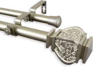 Rod Desyne 1" Jypsiere Double Curtain Rod, 66-120 inch, Light Gold