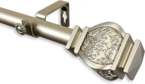 Rod Desyne 1" Jypsiere Single Curtain Rod, 28-48 inch, Light Gold